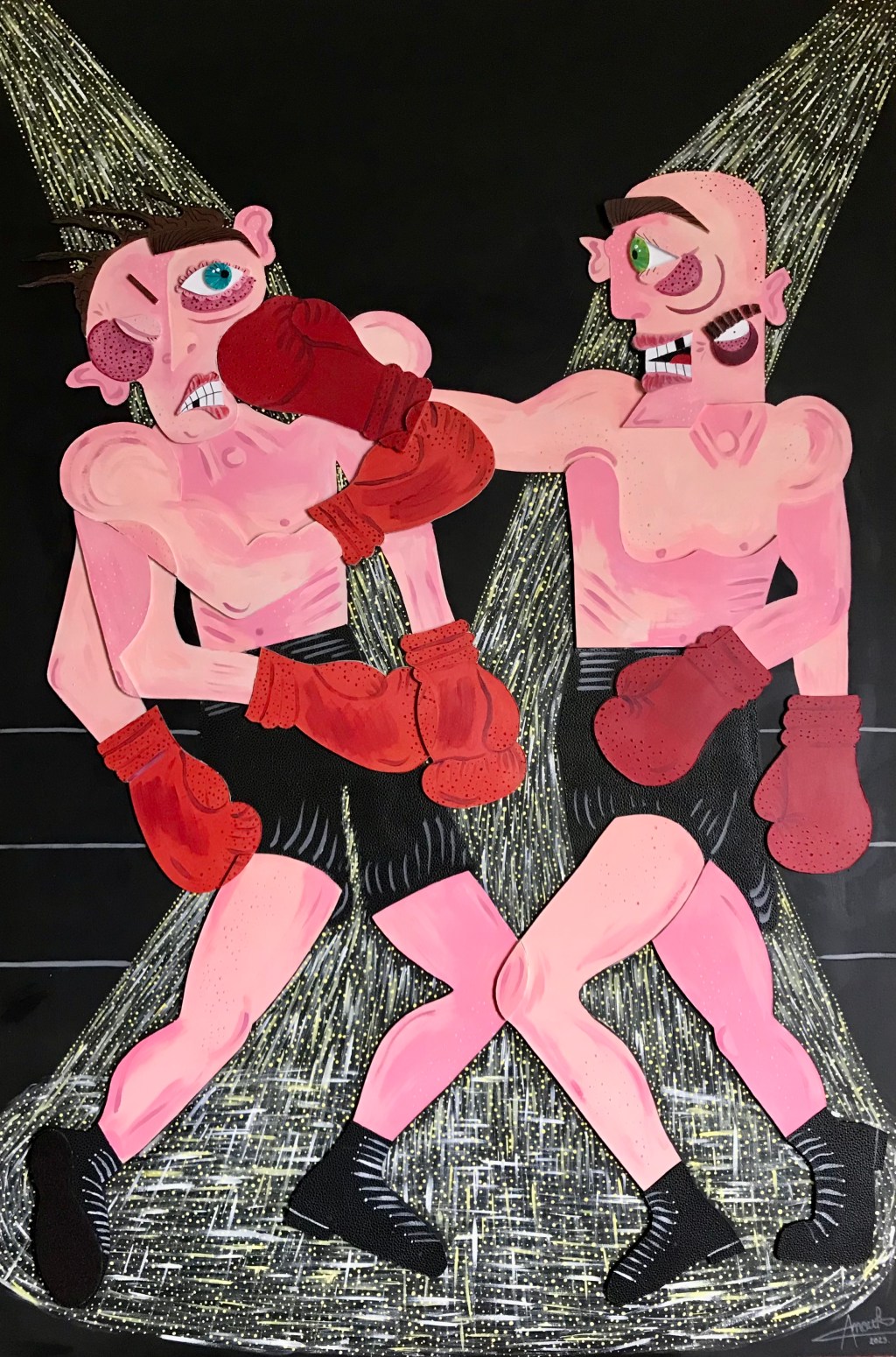 Le combat, 120 x 80,&nbsp;2023.