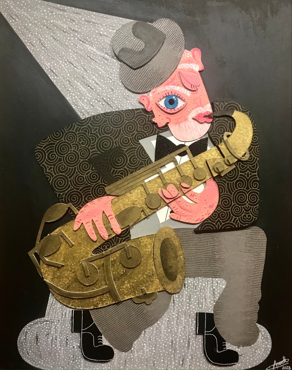 Jazzman, 50 x 40 cm, 2023.&nbsp;(Vendu)