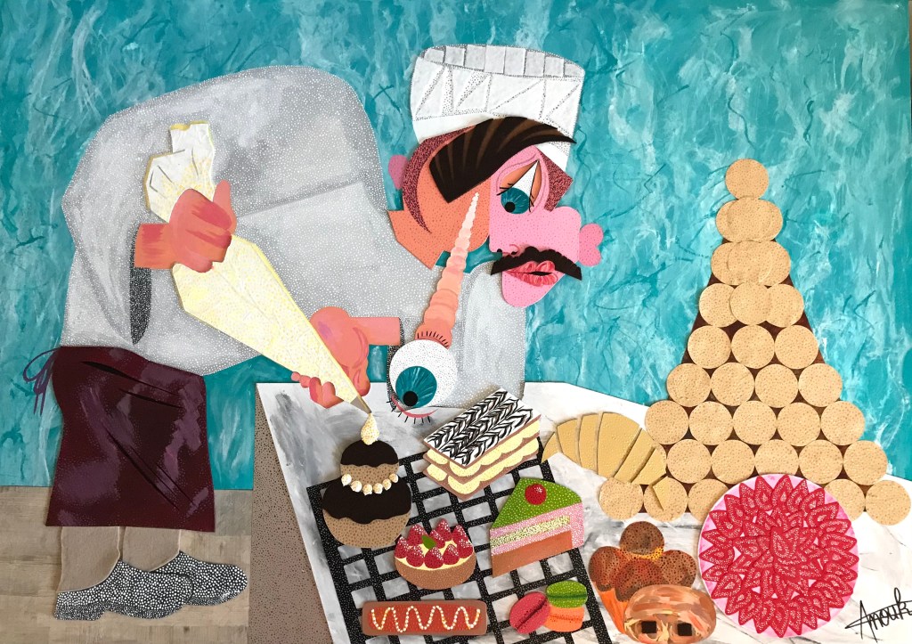 Le pâtissier, 100 x 70 cm, 2020.&nbsp;(Vendu)